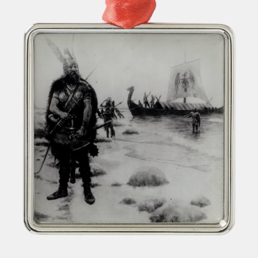 リーフEriksson著アメリカの発見 メタルオーナメント (正面)