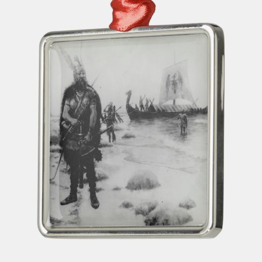 リーフEriksson著アメリカの発見 メタルオーナメント (左)