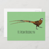 リーブスのキジ鳥の漫画イラストレーション ポストカード (正面/裏面)