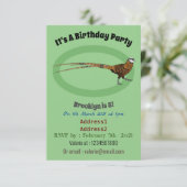 リーブスのキジ鳥の漫画イラストレーション 招待状 (スタンド正面)