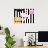 リーブーキッズルーム幽霊パステルハロウィーンデコル ポスター (ホームオフィス)