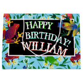 リープフロッグパーソナライズされた誕生日ラージ抱き枕 ラージペーパーバッグ (正面)