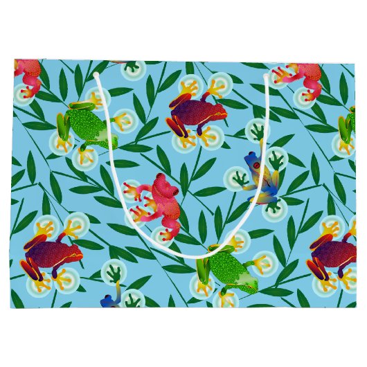 リープフロッグパーソナライズされた誕生日ラージ抱き枕 ラージペーパーバッグ (裏面)