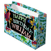 リープフロッグパーソナライズされた誕生日ラージ抱き枕 ラージペーパーバッグ (正面アングル)