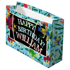 リープフロッグパーソナライズされた誕生日ラージ抱き枕 ラージペーパーバッグ