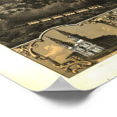 リーベンワースカンザス1869アンティークパノラママップ ポスター (角)