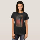 リーマンアメリカ国旗の電気ケーブルラインマン Tシャツ (正面フル)