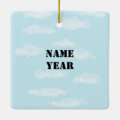 リーマンオンポールシルエットパーソナライズされたオーナメント セラミックオーナメント (裏面)