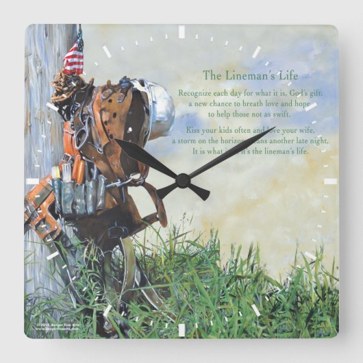 リーマンズ・ライフ・ウォール・クロック スクエア壁時計 (正面)