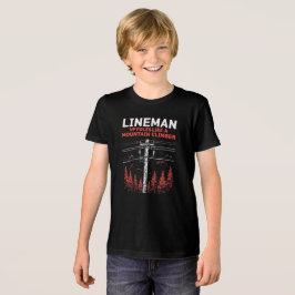 リーマンユーモア:山の登山者のように極を上げる トライブレンドTシャツ