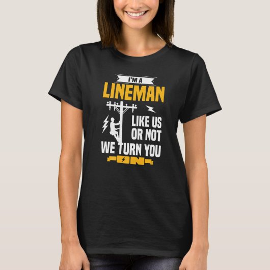 リーマン物メンズウーマン電気技術者プレ Tシャツ (正面)