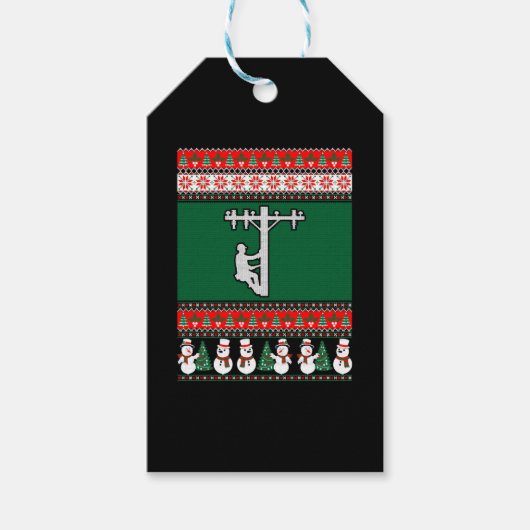 リーマン醜いクリスマスセーター ギフトタグ (正面)