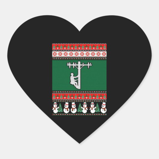 リーマン醜いクリスマスセーター ハートシール (正面)