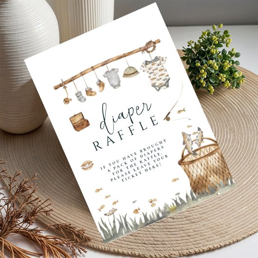 リールおもしろい魚釣りおむつラッフルベビーシャワー ポスター