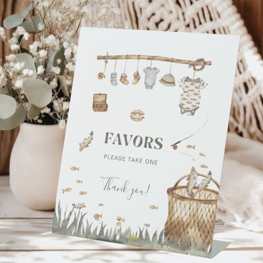 リールおもしろい魚釣りベビーシャワー好意サイン 台座サイン