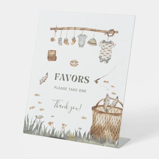 リールおもしろい魚釣りベビーシャワー好意サイン 台座サイン (正面)