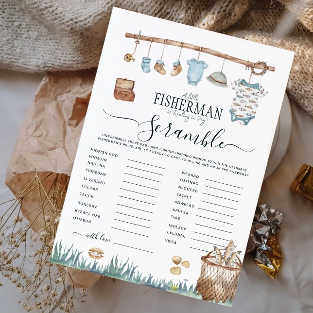 リールおもしろい魚釣りベビーシャワー非スクランブルワードゲーム (クリエイターアップロード済み)