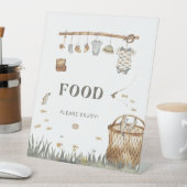 リールおもしろい魚釣りベビーシャワー食品サイン 台座サイン (インサイチュ)