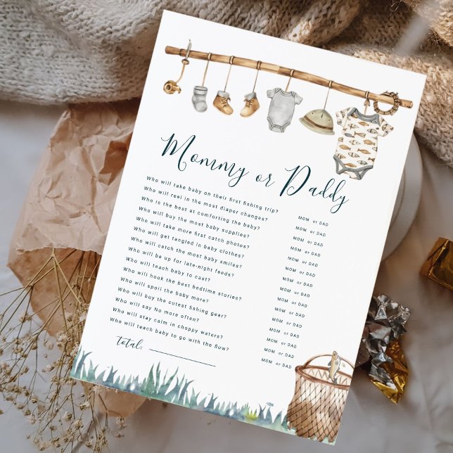 リールおもしろい魚釣りママまたはパパ赤ちゃんシャワーゲーム (クリエイターアップロード済み)