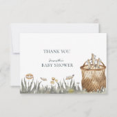 リールおもしろい魚釣り水彩赤ちゃんシャワー サンキューカード (正面)