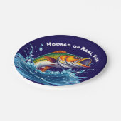 リールに引っ掛けられた魚おもしろい ペーパープレート (アングル)