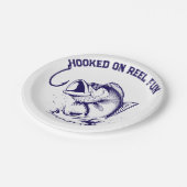 リールに引っ掛けられた魚おもしろい ペーパープレート (アングル)