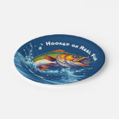 リールに引っ掛けられた魚おもしろい ペーパープレート (アングル)