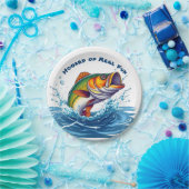 リールに引っ掛けられた魚おもしろい ペーパープレート (パーティー)