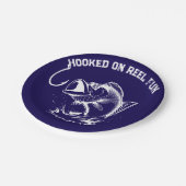 リールに引っ掛けられた魚おもしろい ペーパープレート (アングル)