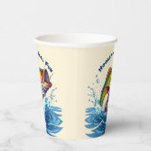 リールに引っ掛けられた魚おもしろい 紙コップ (右)