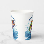 リールに引っ掛けられた魚おもしろい 紙コップ (右)