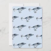 リールのおもしろい魚釣りブルーの最初の誕生日 招待状 (裏面)