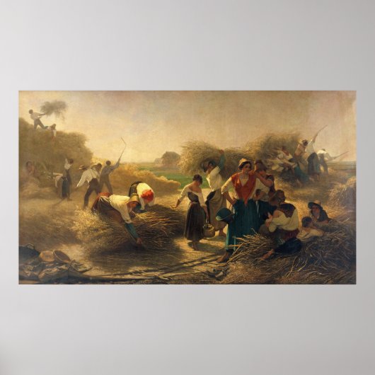 リールの畑で菜種を脱穀 ポスター (正面)