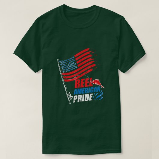 リールアメリカンプライド7月4日第4魚釣り Tシャツ (デザイン正面)