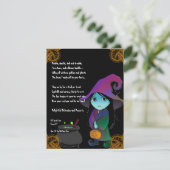 リールウィッチインレインボーガウンハロウィーン招待状 招待状 (スタンド正面)