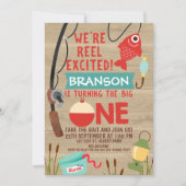 リールエクサイト魚釣り第1誕生日招待状 招待状 (正面)