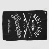 リールカッコいいグランパパーソナライズされた魚釣りタオル ゴルフタオル (横)