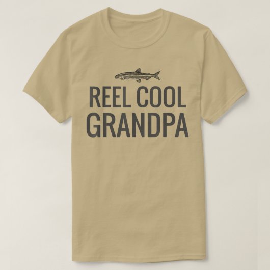 リールカッコいいグランパ祖父魚釣り漁師ts tシャツ (デザイン正面)