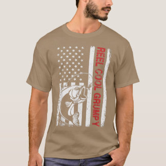 リールカッコいいグンピーUSA国旗魚釣り父の日 Tシャツ