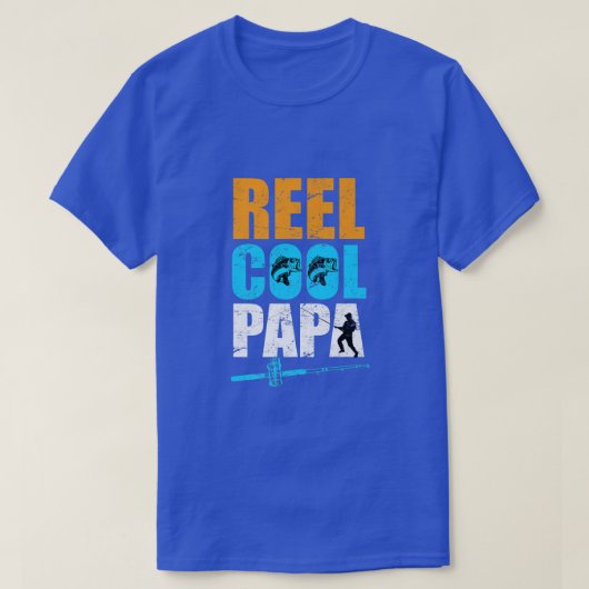 リールカッコいいパパ魚釣り父 Tシャツ (デザイン正面)