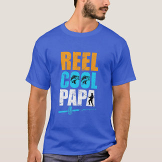 リールカッコいいパパ魚釣り父 Tシャツ