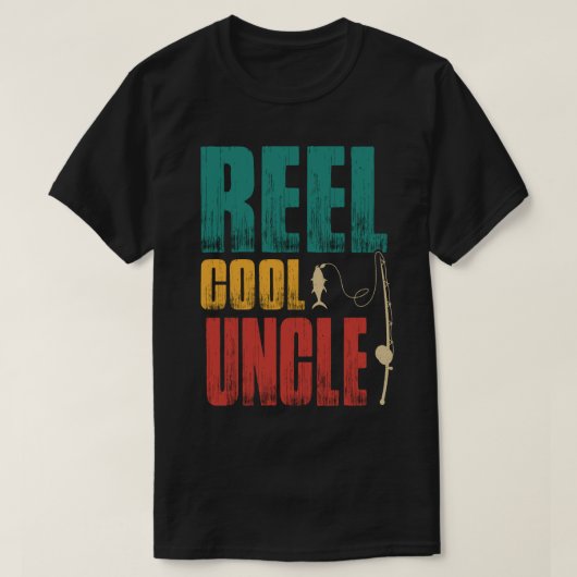リールカッコいい叔父魚釣りヴィンテージ Tシャツ (デザイン正面)