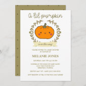 リールカボチャ秋ハロウィンベイビーシャワー招待状 招待状 (正面/裏面)