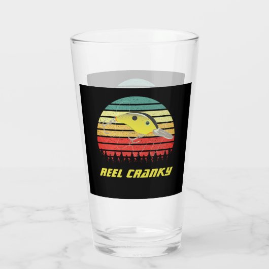 リールクランキーおもしろいベース魚釣りクランクベイトレトロ タンブラーグラス (裏面)