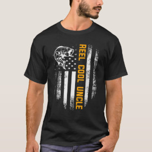 リールクールアンクルシャツヴィンテージフラグ魚釣り父 Tシャツ