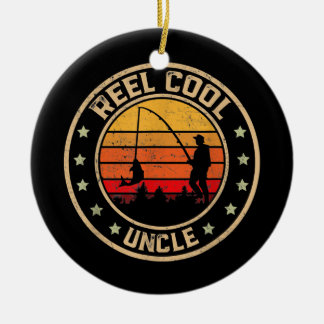 リールクールアンクルフィッシャーマンファーザーデイ魚釣り セラミックオーナメント