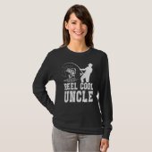 リールクールアンクルフィッシュ魚釣り父の日パパパパ Tシャツ (正面フル)