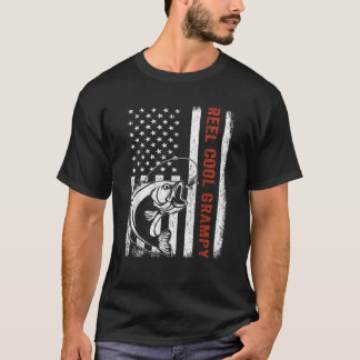 リールクールグラピーUSA国旗の魚釣り父の日 Tシャツ