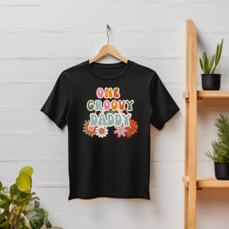 リールクールグルービーパパレトロヴィンテージレインボーフラワー Tシャツ