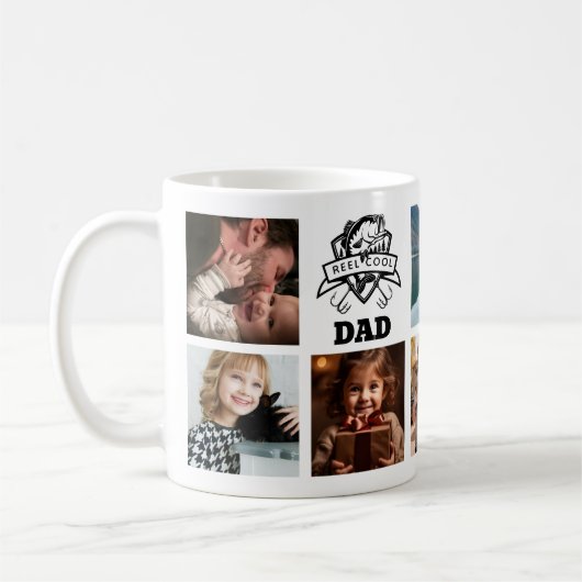 リールクールパパカスタムフォト魚釣りマグ コーヒーマグカップ (左)